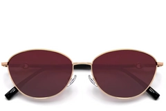 BS0824-0008_Pink_Oval_Metal_Sunglasses_front
