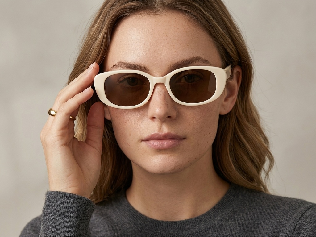 BS0824-0015_Cream_Oval_TR90_Sunglasses-tryon_female