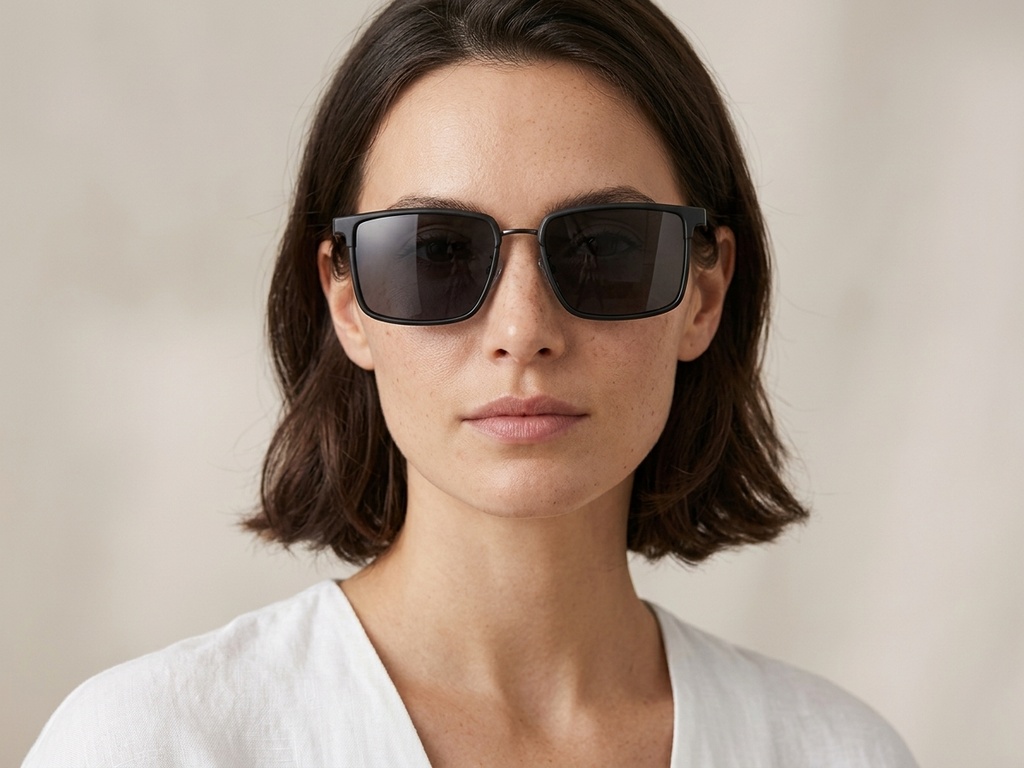 BS0824-0017_Black_Rectangular_Metal_Sunglasses-tryon_female