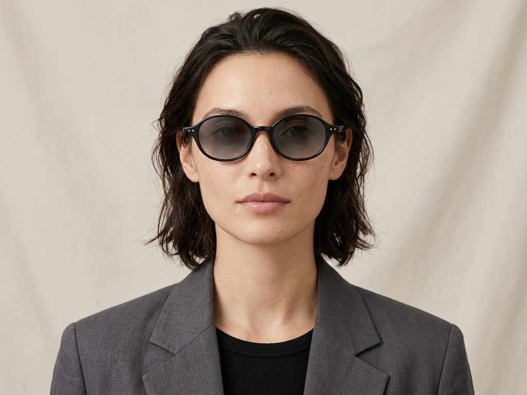 BS0824-0021_Black_Oval_TR90_Sunglasses-tryon_female
