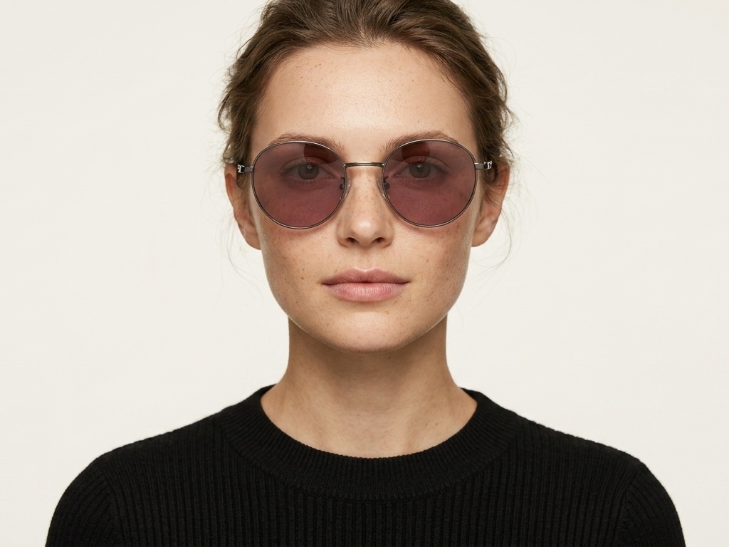 BS0824-0032_Copper_Oval_Metal_Sunglasses-tryon_female