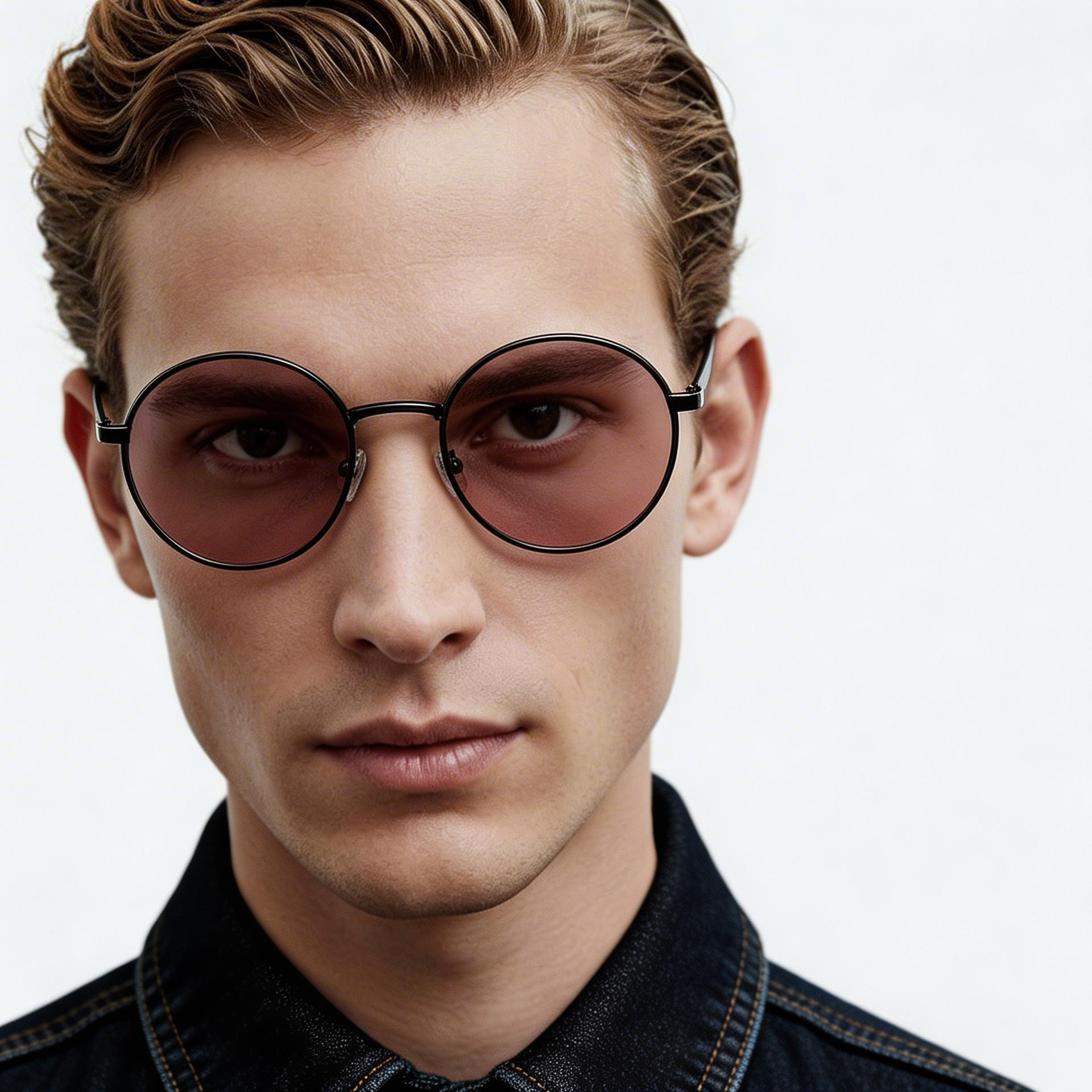 BS0824-0032_Copper_Oval_Metal_Sunglasses_Model