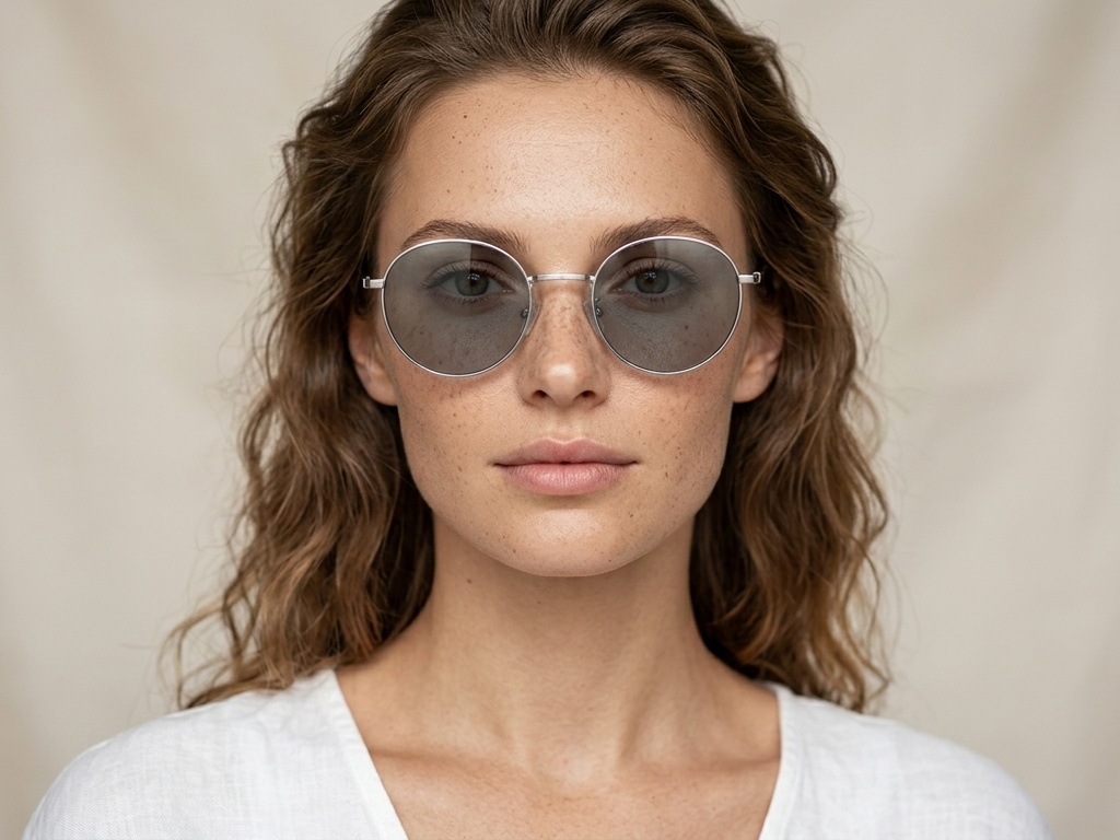 BS0824-0033_Golden_Oval_Metal_Sunglasses-tryon_female