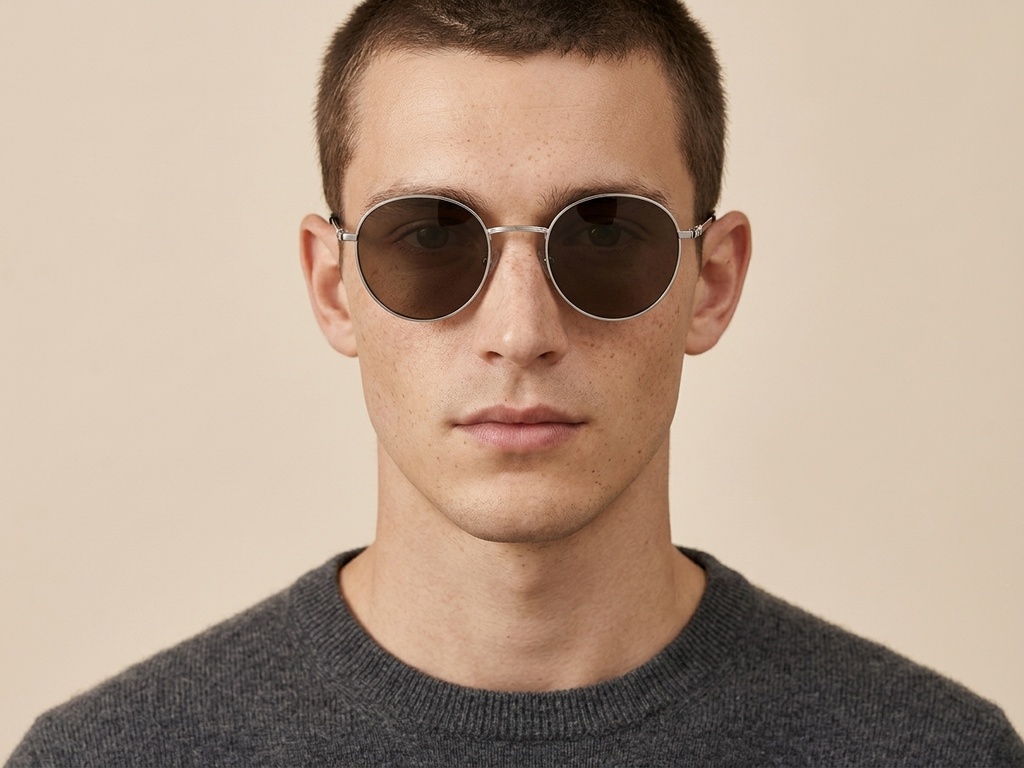 BS0824-0034_Silver_Oval_Metal_Sunglasses-tryon_male