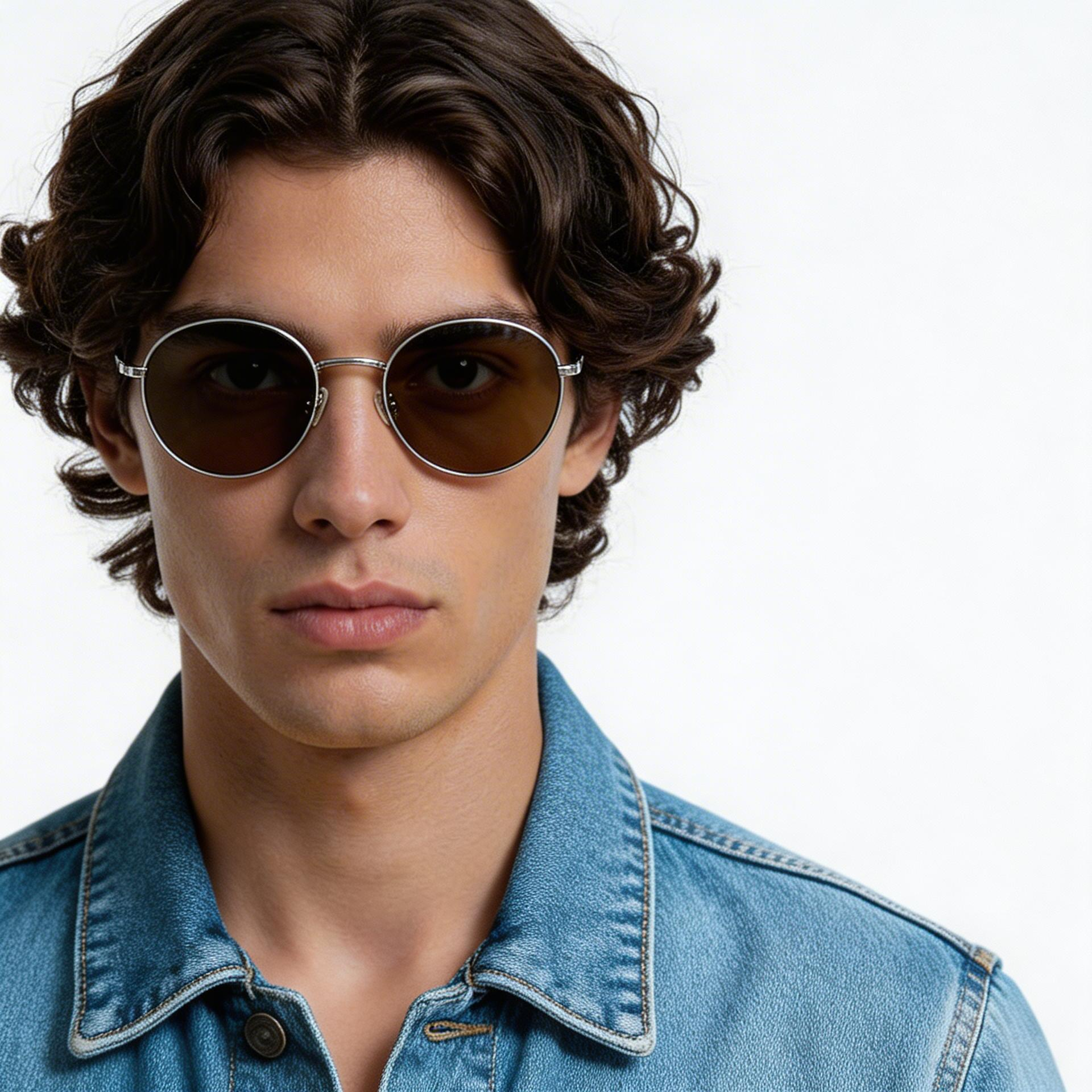 BS0824-0034_Silver_Oval_Metal_Sunglasses_model