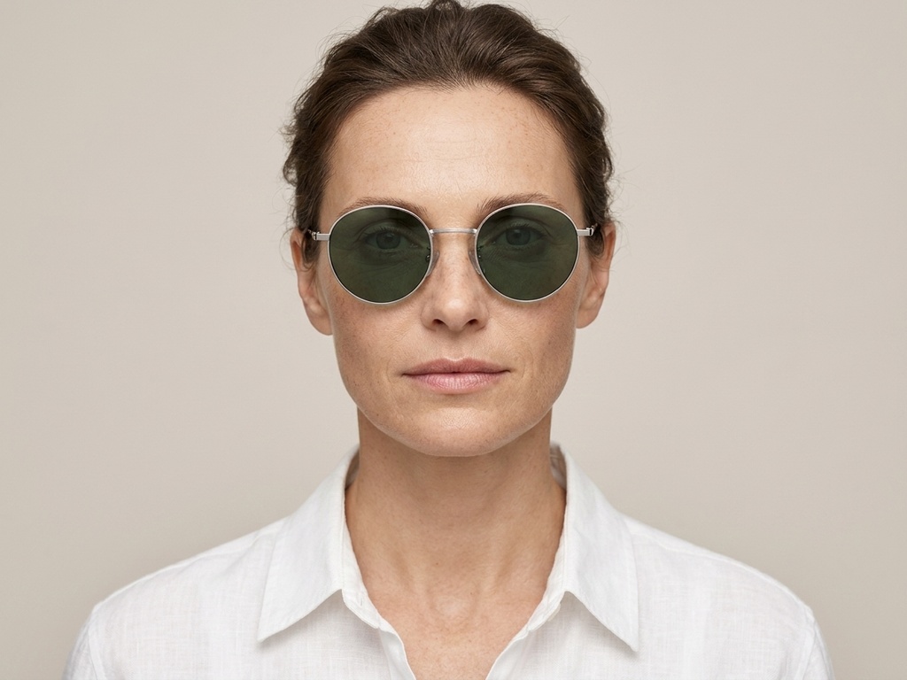 BS0824-0035_Golden_Oval_Metal_Sunglasses-tryon_female