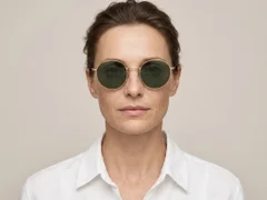 BS0824-0035_Golden_Oval_Metal_Sunglasses-tryon_female