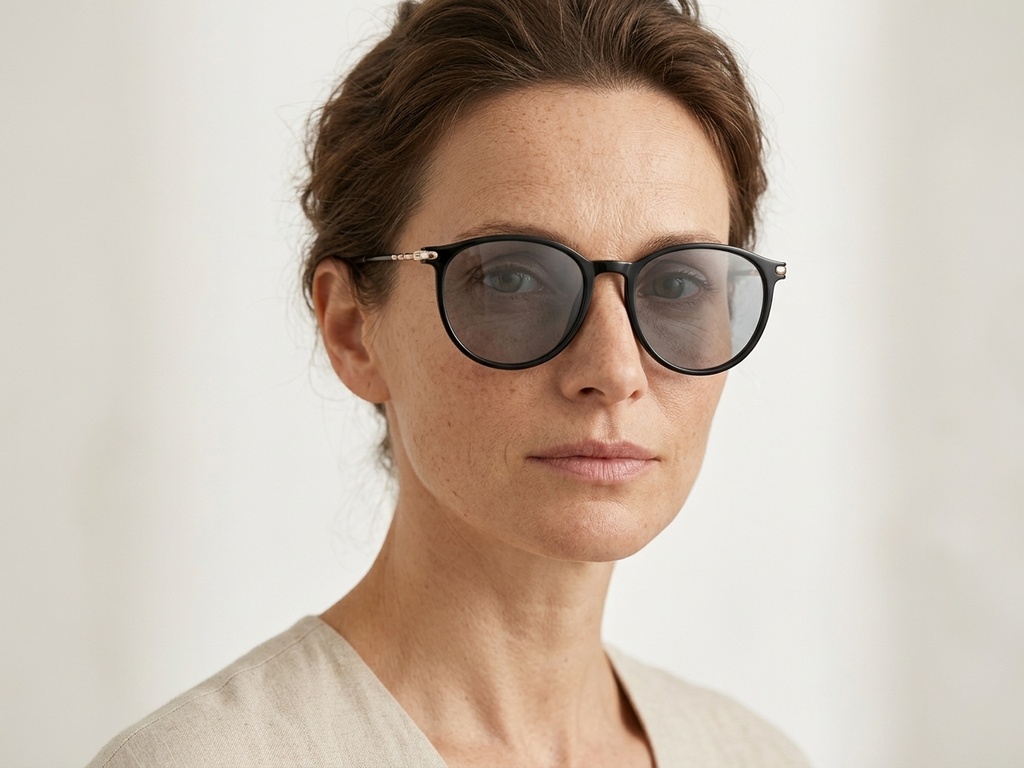 BS0824-0041_Black_Oval_TR90_Sunglasses-tryon_female