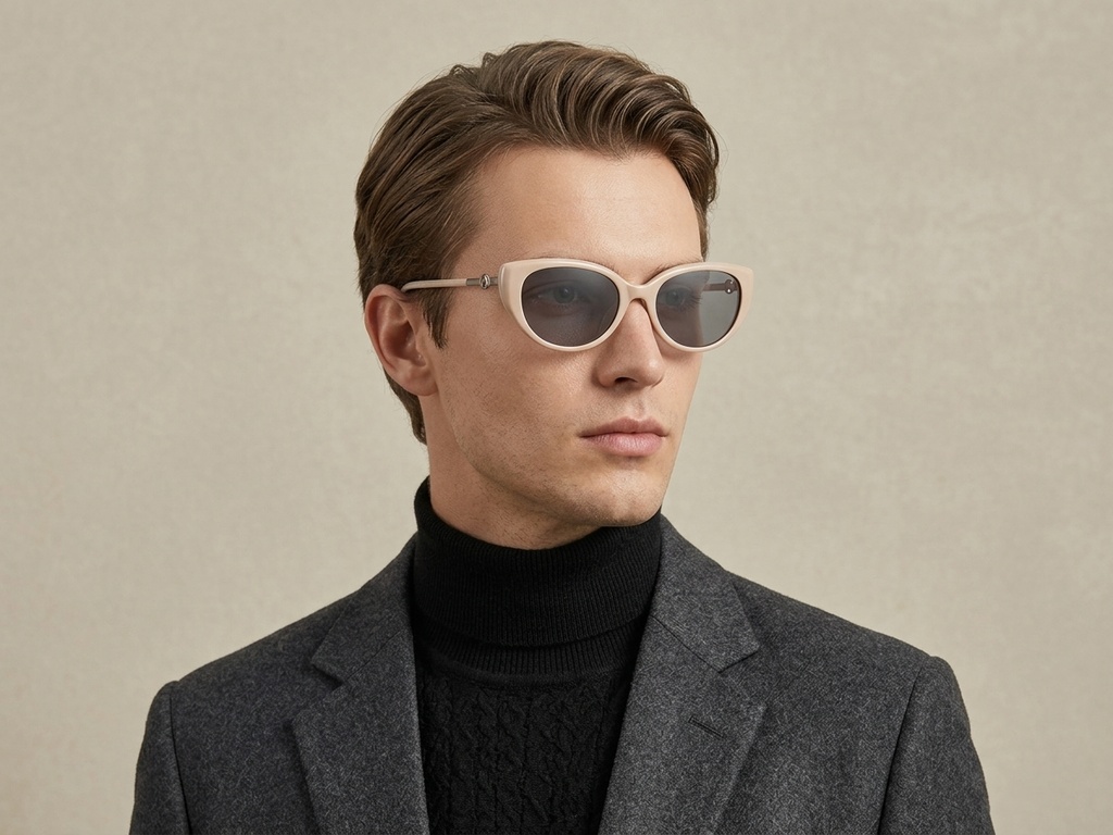 BS0824-0050_Cream_Oval_TR90_Sunglasses-tryon_male