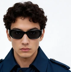 BS0824-0051_Black_Oval_TR90_Sunglasses_model