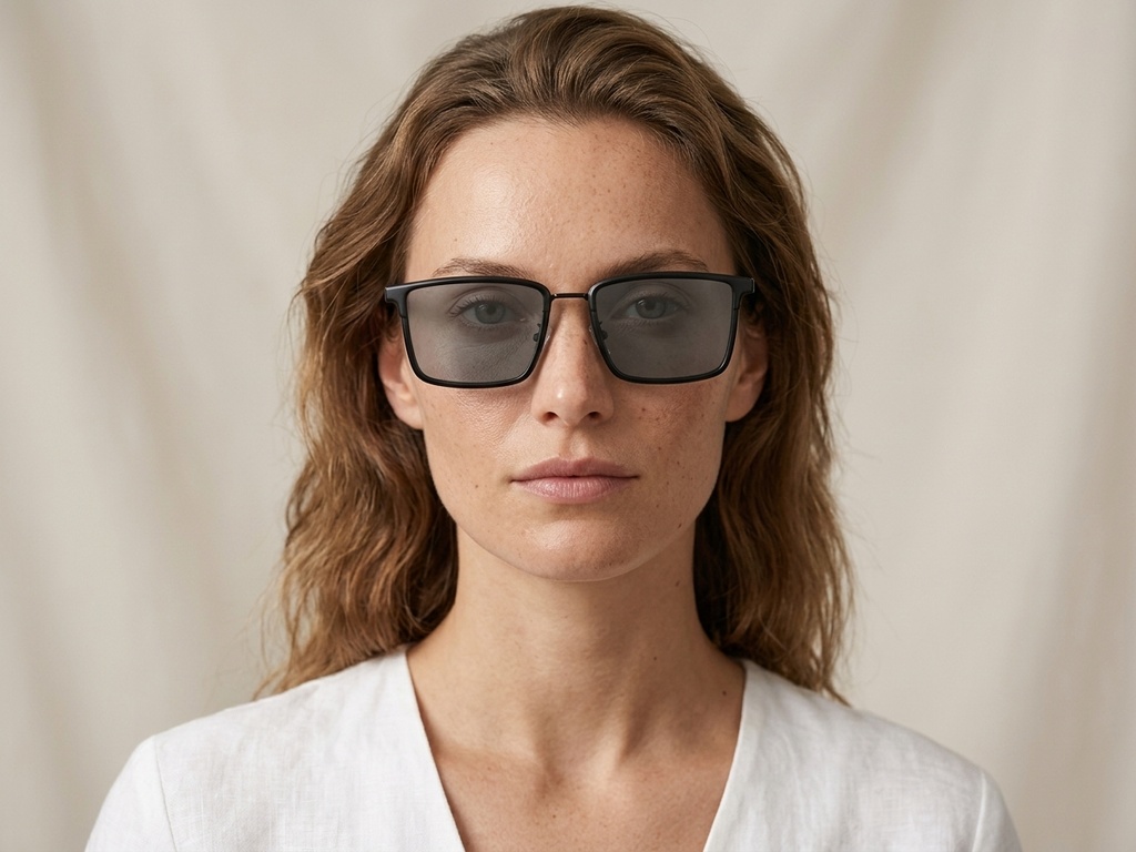 BS0824-0058_Black_Rectangular_TR90_Sunglasses-tryon_female