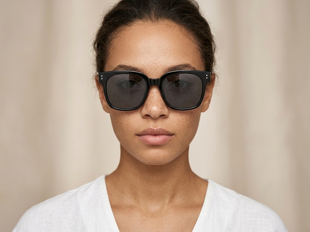 BS0824-0076_Black_Rectangular_TR90_Sunglasses-tryon_female
