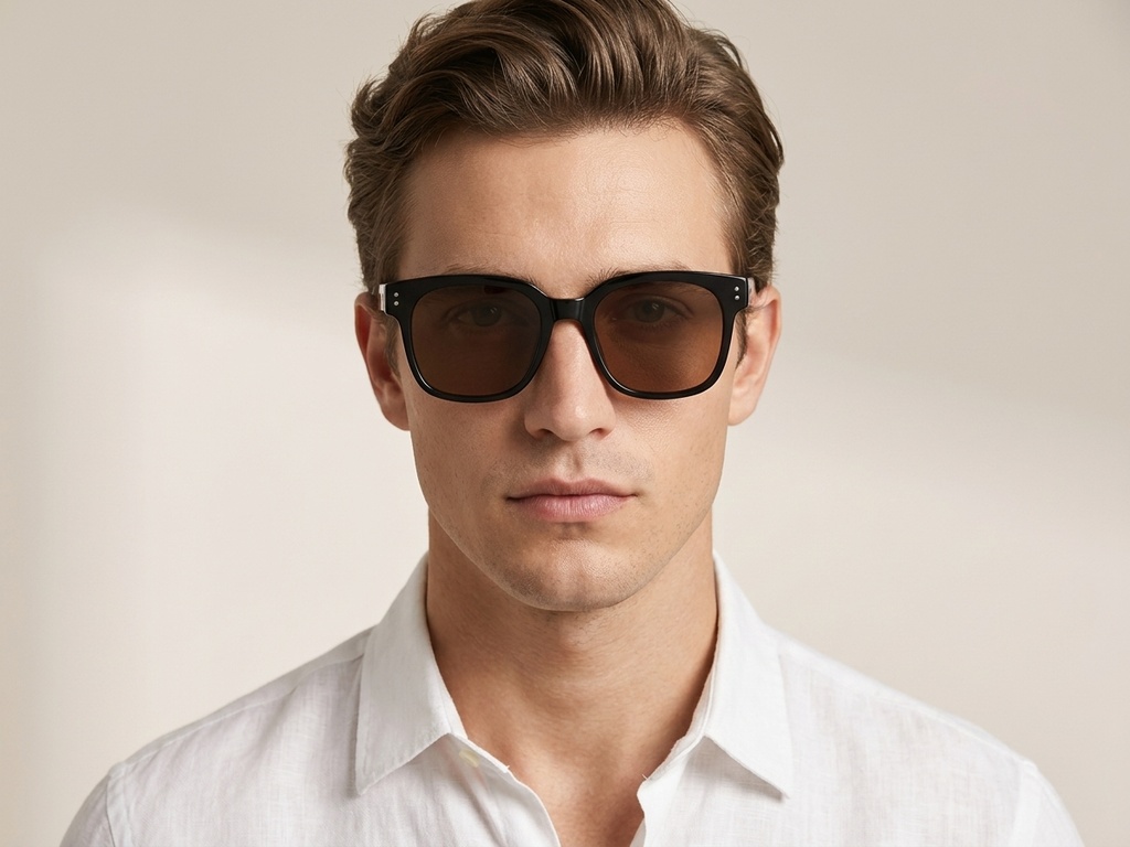 BS0824-0077_Black_Rectangular_TR90_Sunglasses-tryon_male