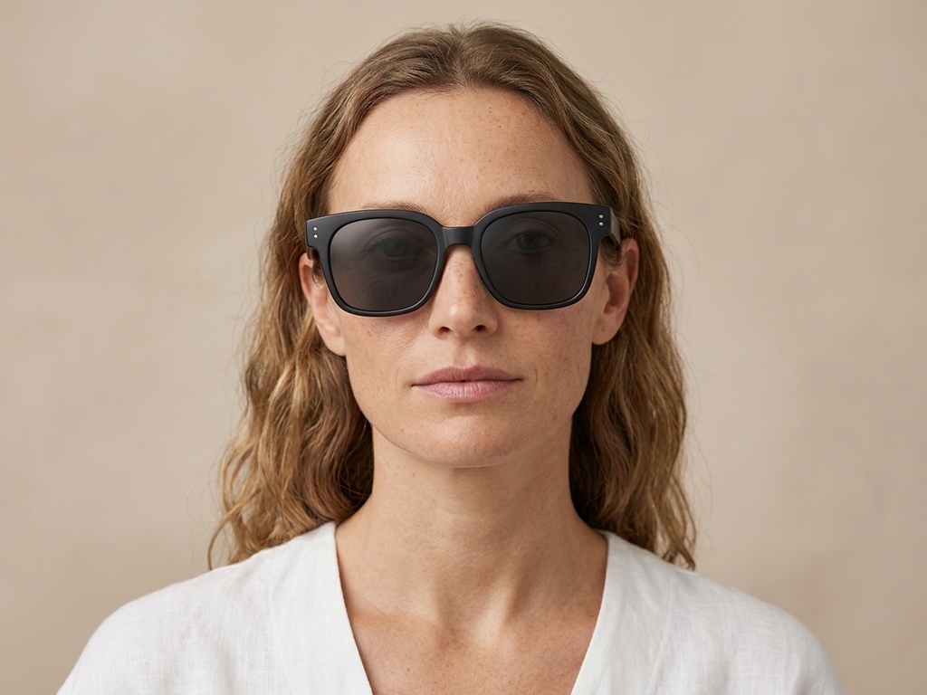 BS0824-0078_Black_Rectangular_TR90_Sunglasses-tryon_female