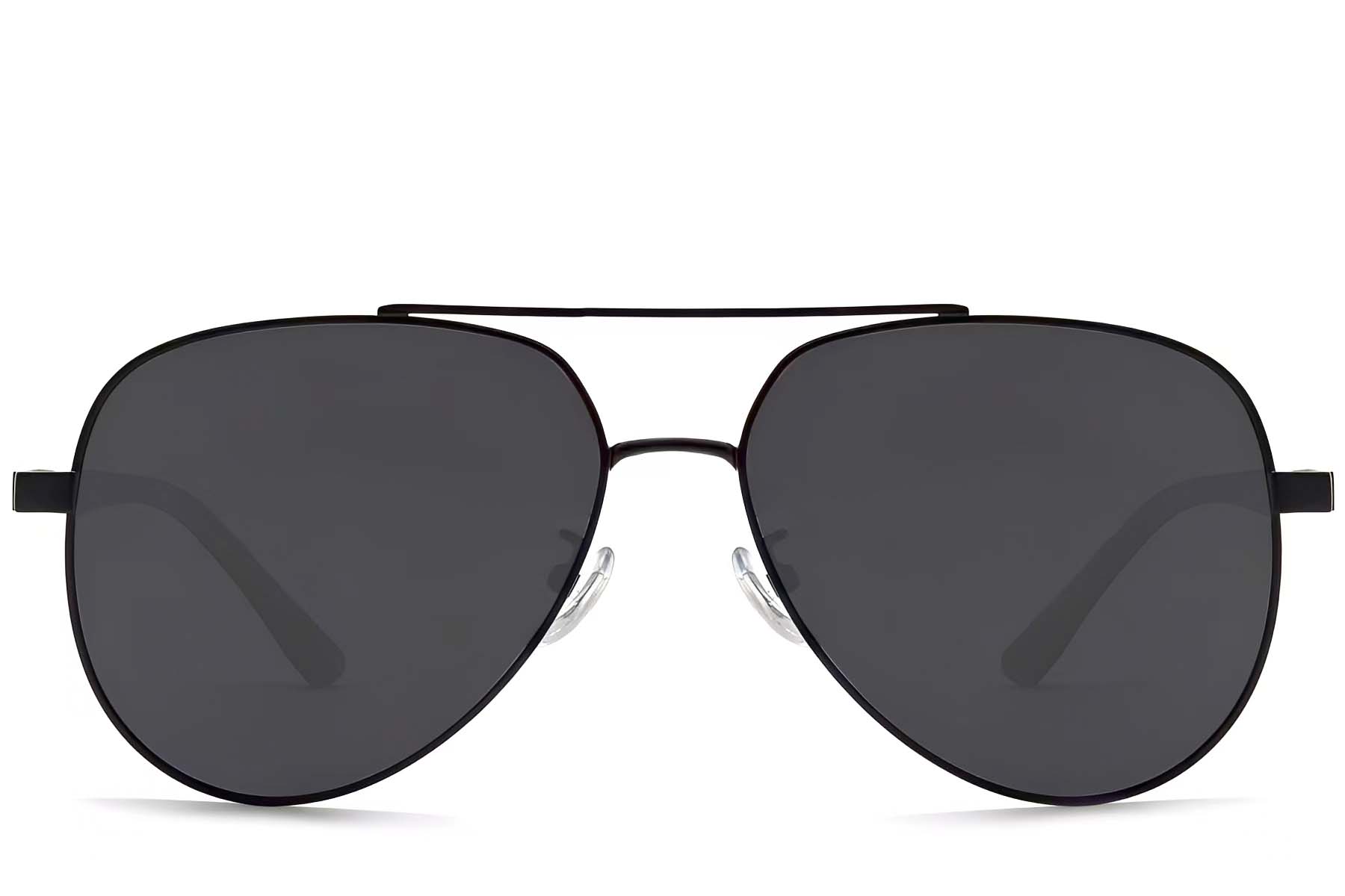 BS0824-0086_Black_Aviator_Metal_Sunglasses_front
