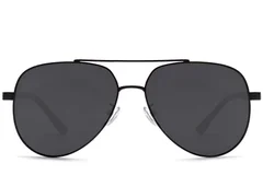 BS0824-0086_Black_Aviator_Metal_Sunglasses_front