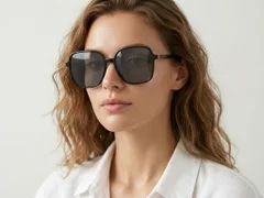 Rectangular Black TR90 Sunglasses #BS0824-0097