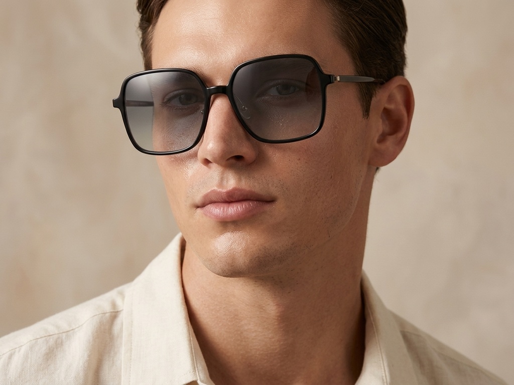 Rectangular Black TR90 Sunglasses #BS0824-0097