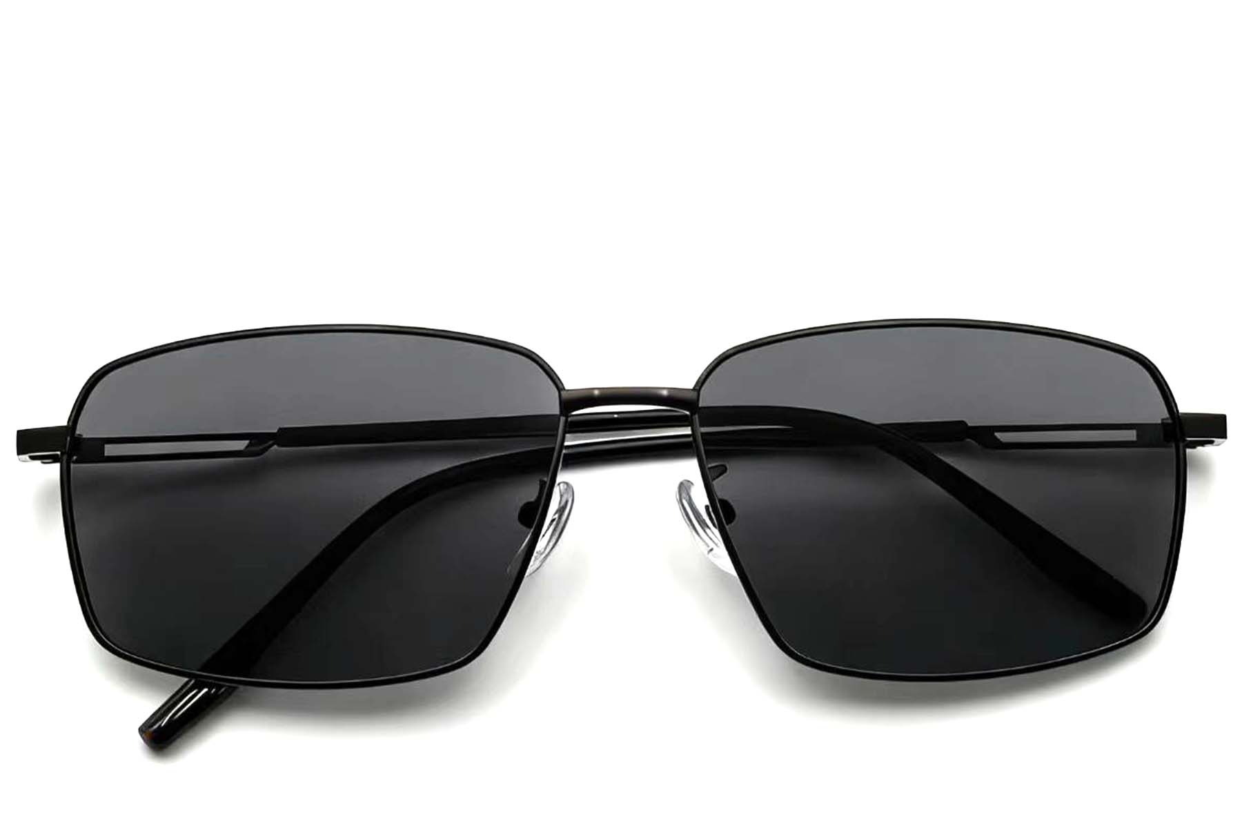 BS0824-0149_Black_Rectangular_Metal_sunglasses_front