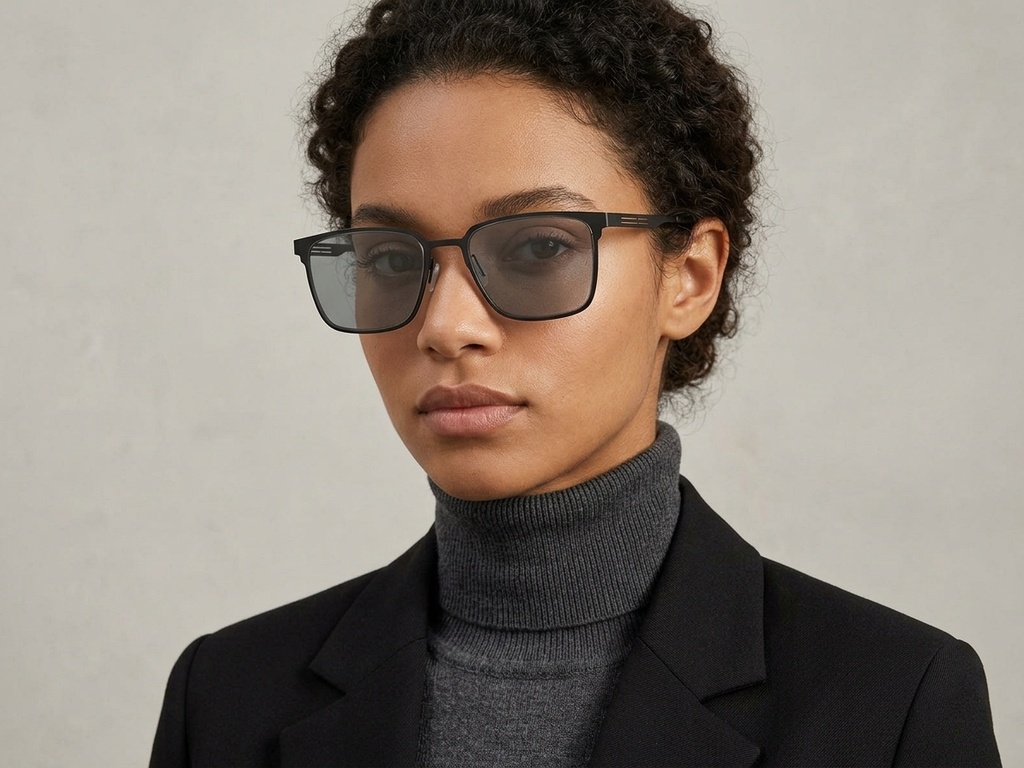BS0824-0163_Black_Rectangular_Metal_sunglasses-tryon_female
