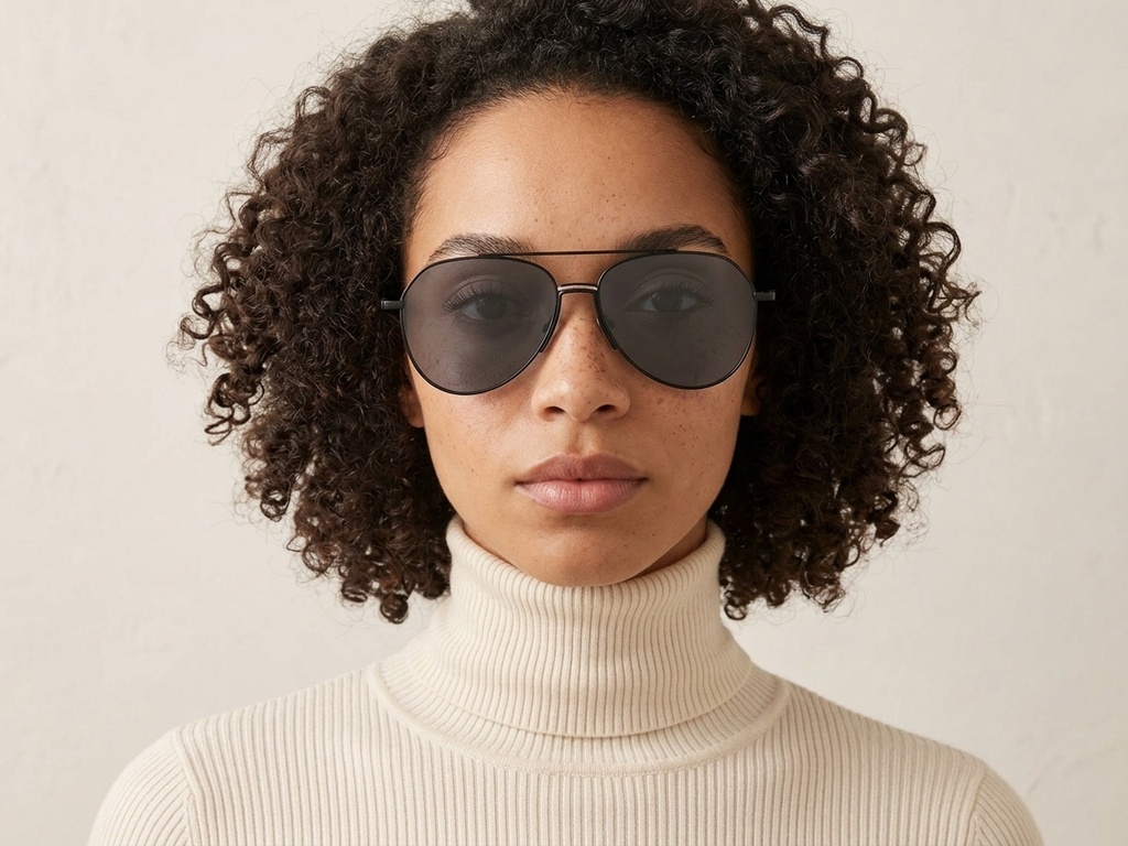 BS0824-0171_Black_Aviator_Metal_sunglasses-tryon_female
