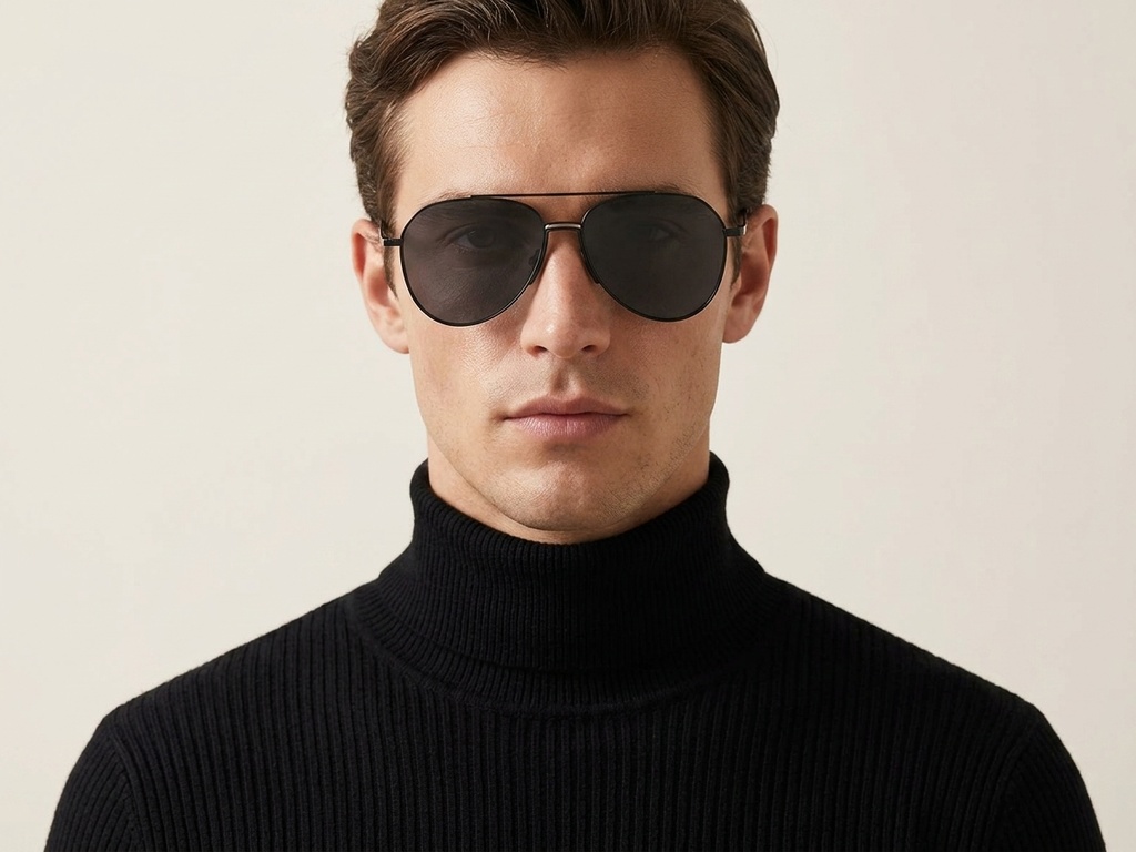 BS0824-0171_Black_Aviator_Metal_sunglasses-tryon_male