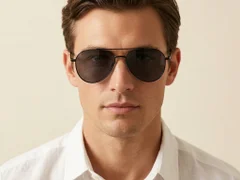 Occhiali da sole Aviator in metallo nero #BS0824-0172