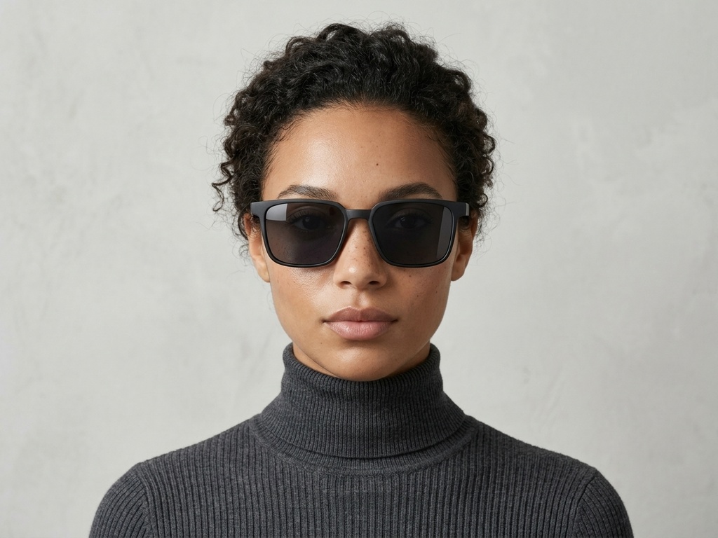 BS0824-0198_Black_Rectangular_TR90_sunglasses-tryon_female