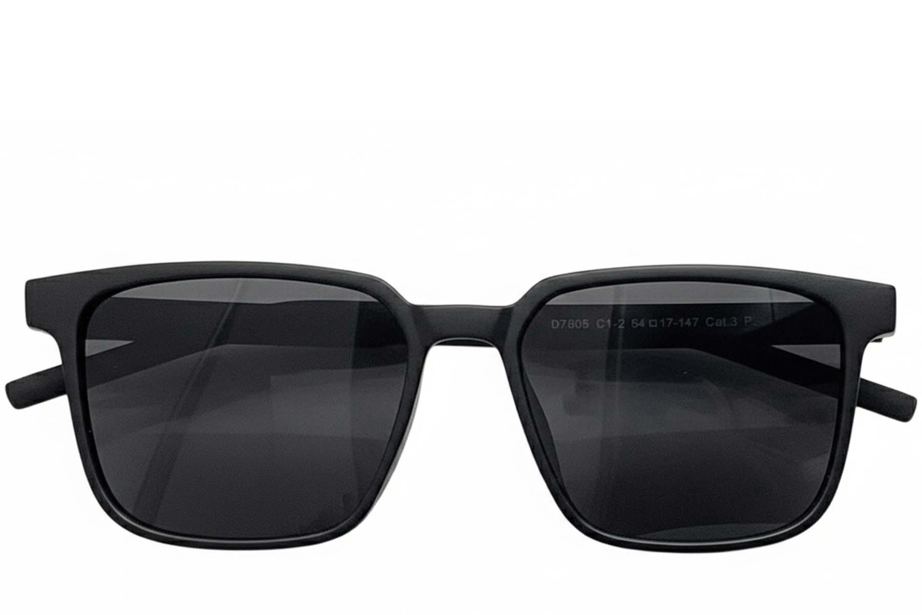 BS0824-0198_Black_Rectangular_TR90_sunglasses_front