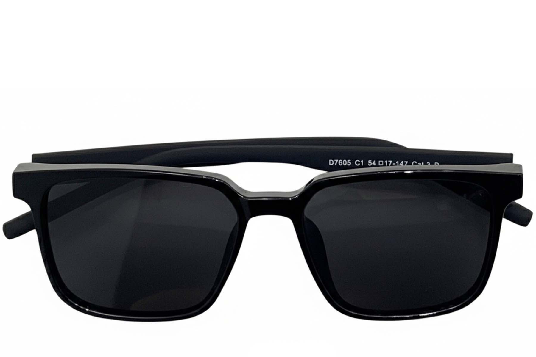 BS0824-0199_Black_Rectangular_TR90_sunglasses_front