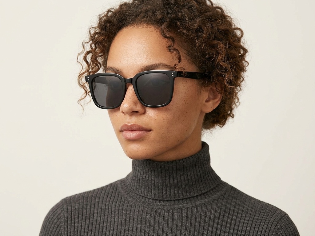 BS0824-0214_Black_Rectangular_TR90_sunglasses-tryon_female