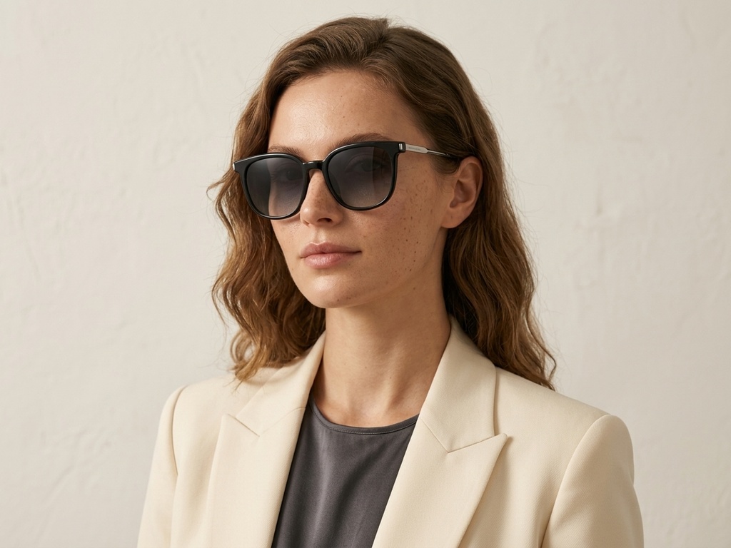 BS0824-0241_Black_Rectangular_TR90_sunglasses-tryon_female