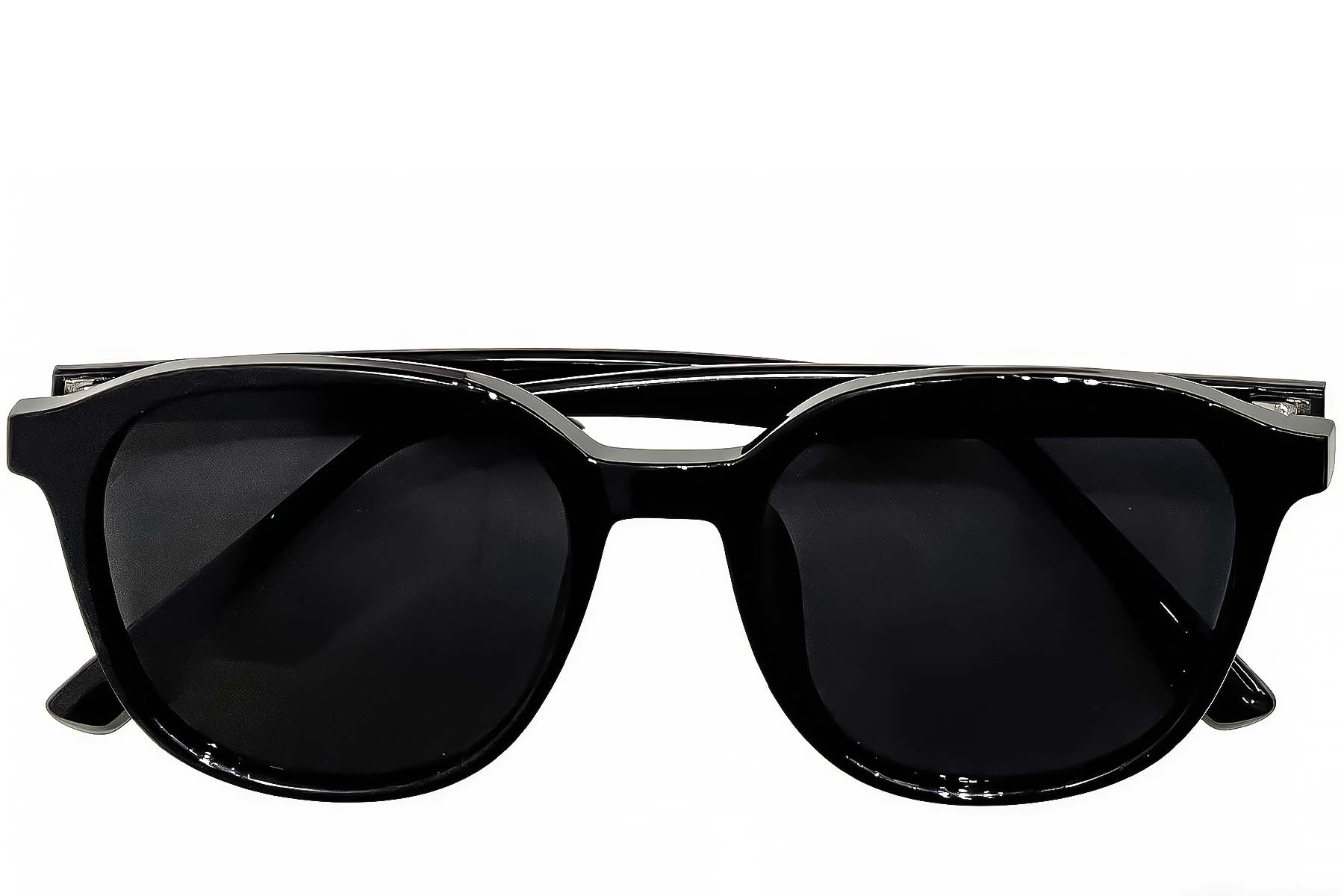 BS0824-0251_Black_Rectangular_TR90_sunglasses_front