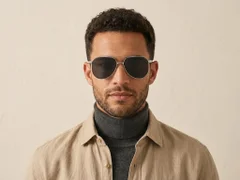 BS0824-0265_Silver_Aviator_Metal_sunglasses-tryon_male