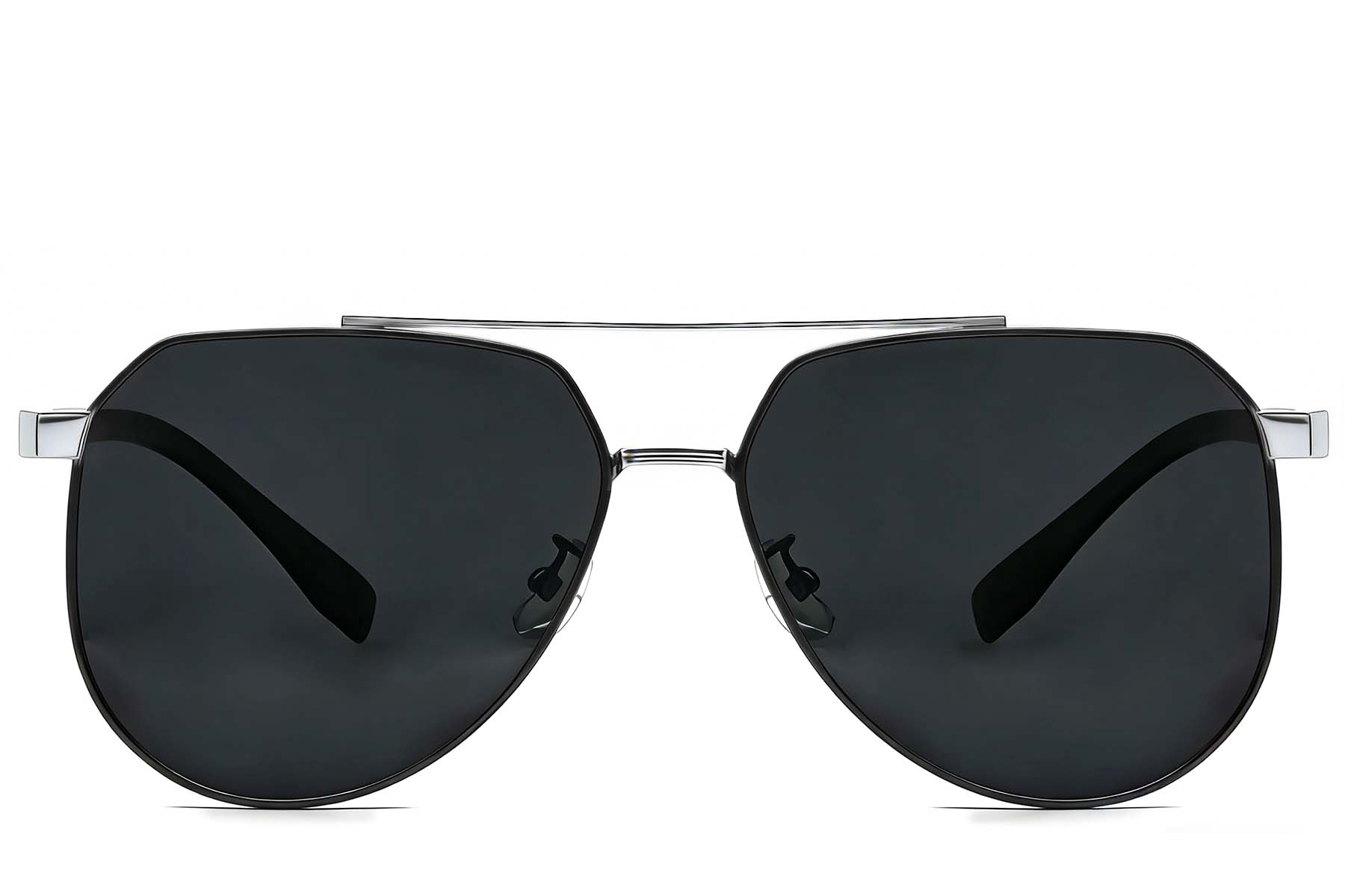 BS0824-0265_Silver_Aviator_Metal_sunglasses_front