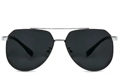 BS0824-0265_Silver_Aviator_Metal_sunglasses_front