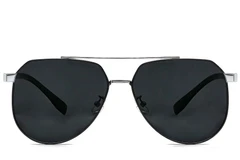 BS0824-0265_Silver_Aviator_Metal_sunglasses_front