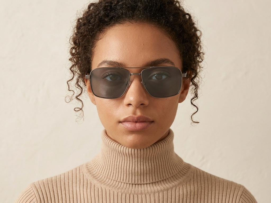 BS0824-0267_Grey_Rectangular_Metal_sunglasses-tryon_female