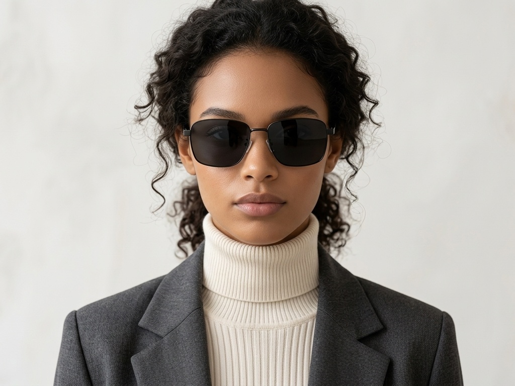 BS0824-0268_Black_Rectangular_Metal_sunglasses-tryon_female