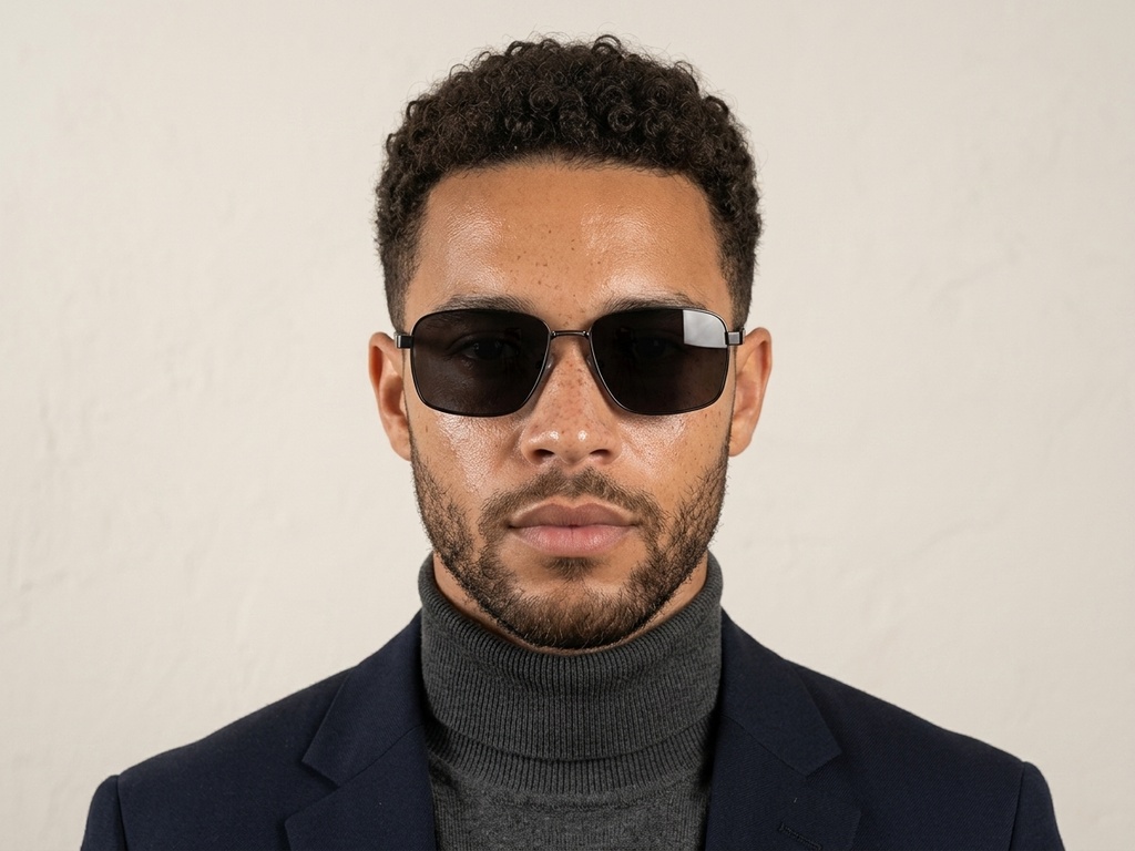 BS0824-0268_Black_Rectangular_Metal_sunglasses-tryon_male