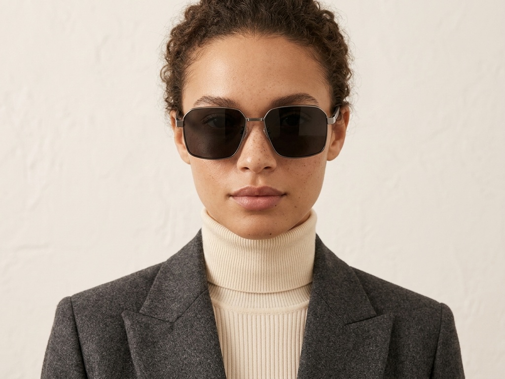 BS0824-0272_Grey_Geometric_Metal_sunglasses-tryon_female