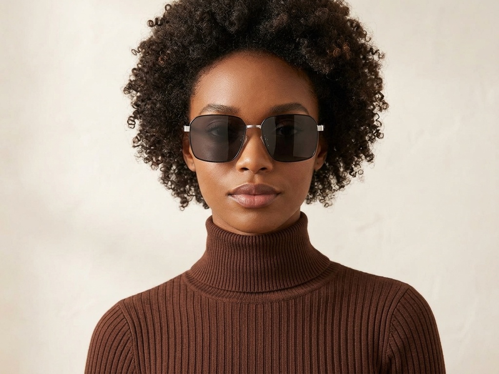 BS0824-0275_Black_Geometric_Metal_sunglasses-tryon_female