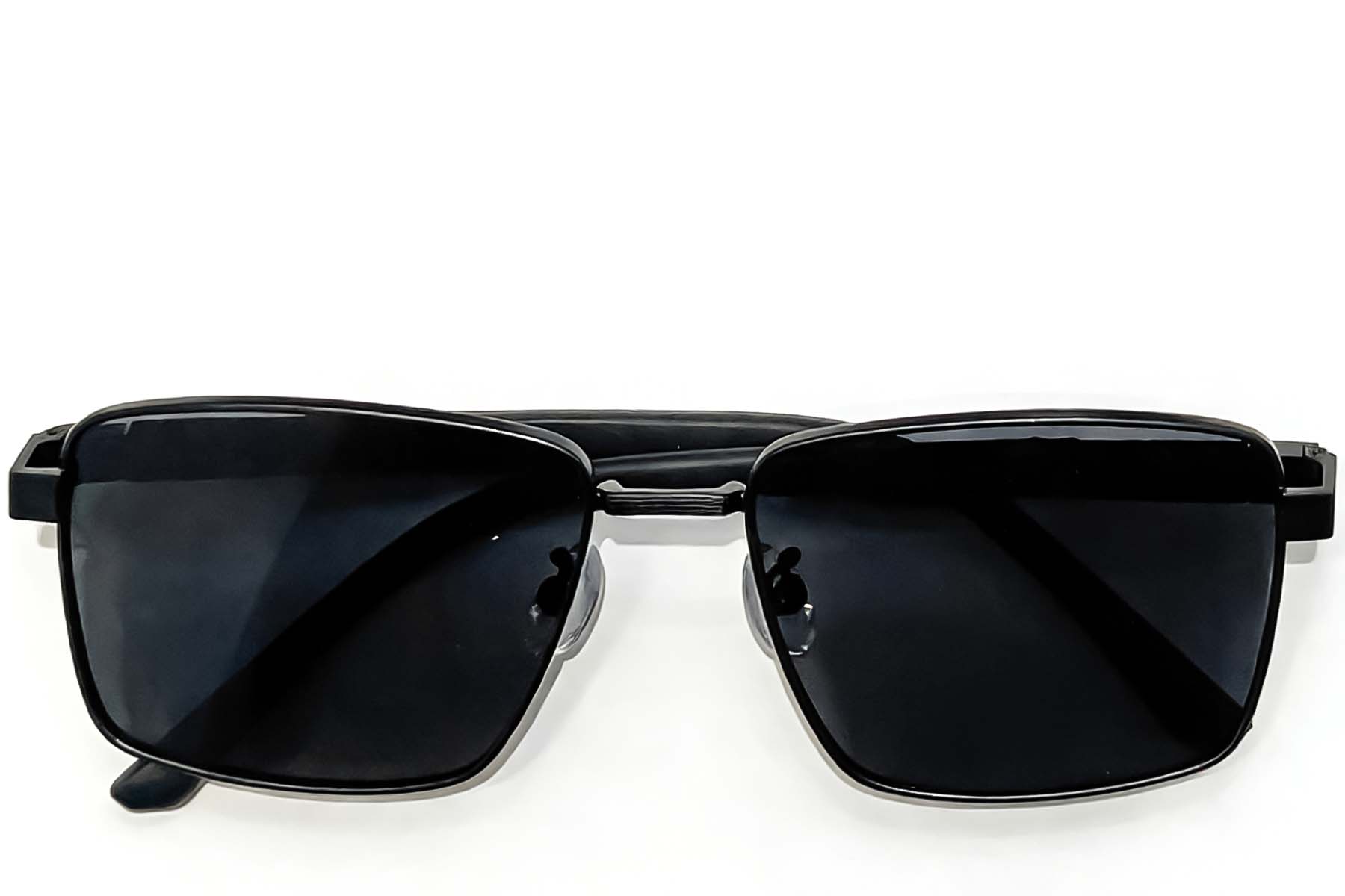 BS0824-0278_Black_Rectangular_Metal_sunglasses_front