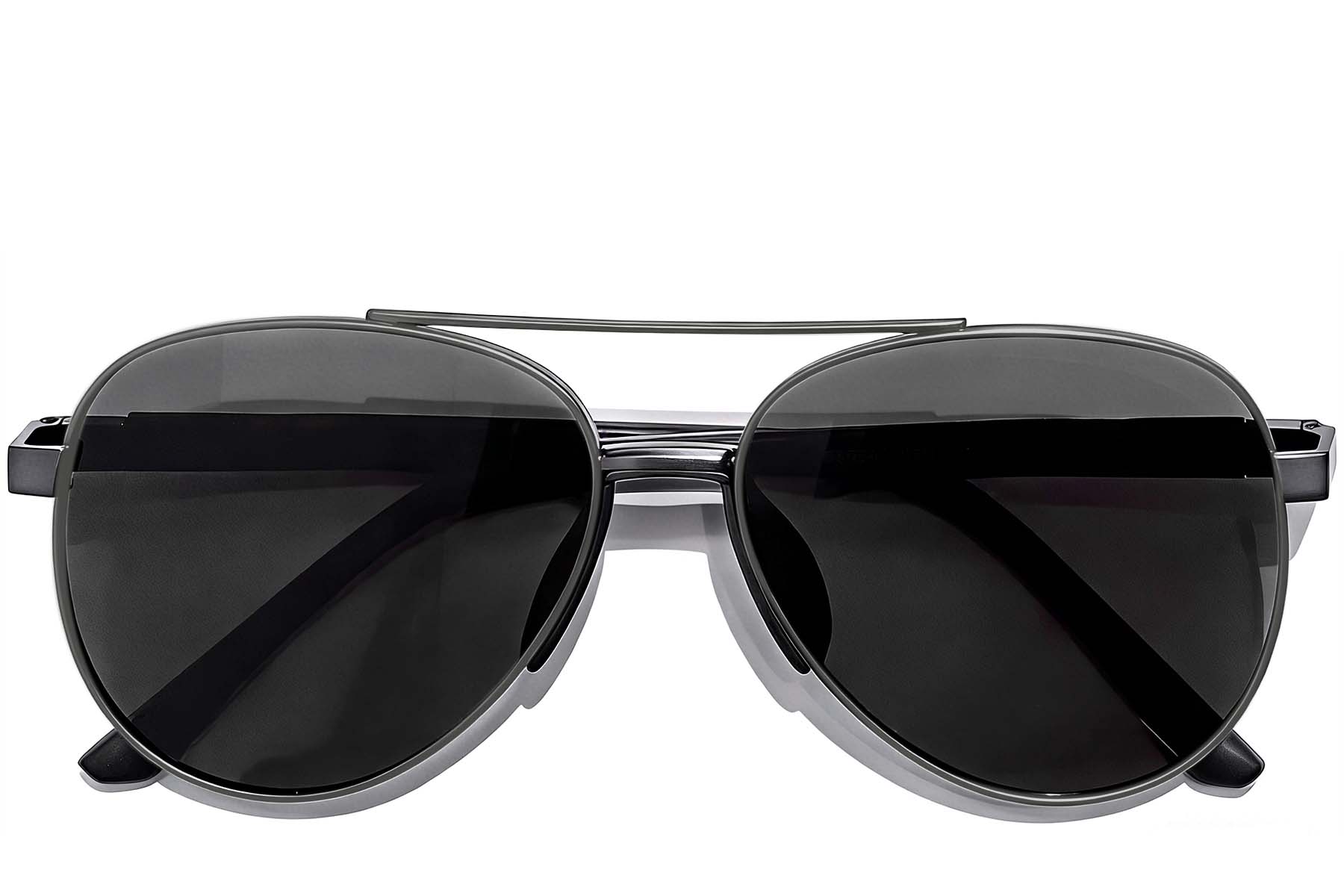 BS0824-0282_Grey_Aviator_Metal_sunglasses_front