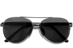 BS0824-0282_Grey_Aviator_Metal_sunglasses_front
