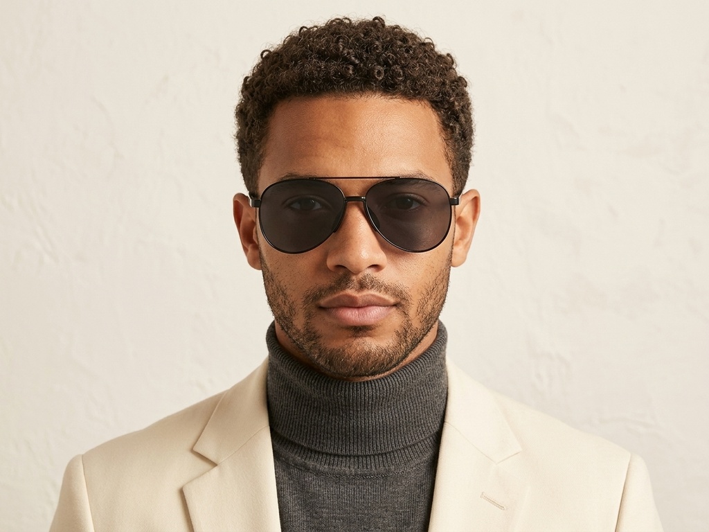 BS0824-0283_Black_Aviator_Metal_sunglasses-tryon_male