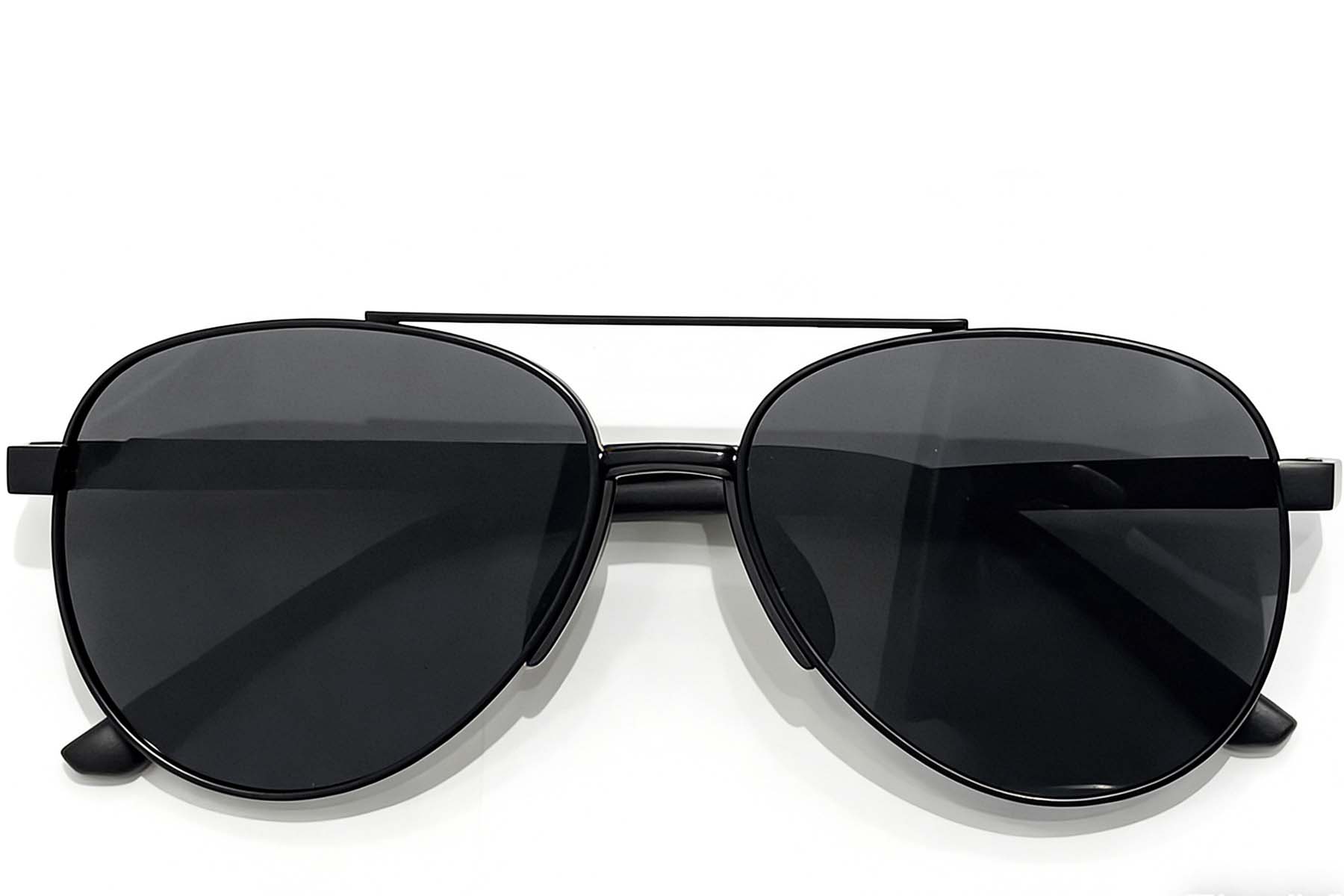 BS0824-0283_Black_Aviator_Metal_sunglasses_front