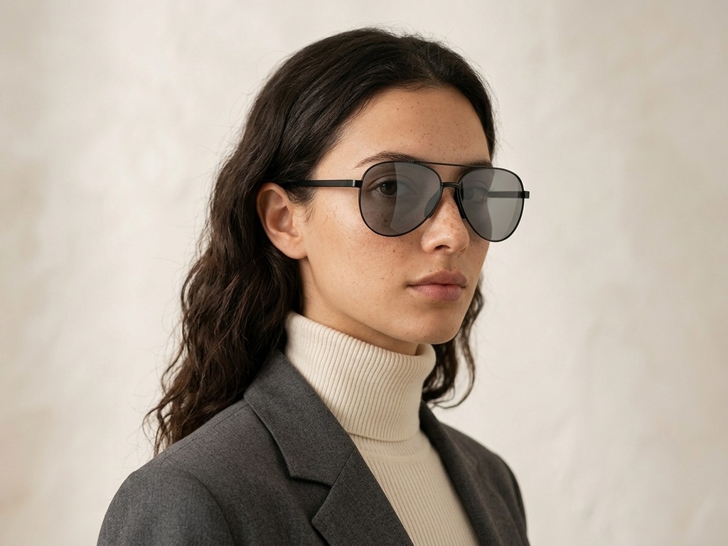 BS0824-0284_Black_Aviator_Metal_sunglasses-tryon_female