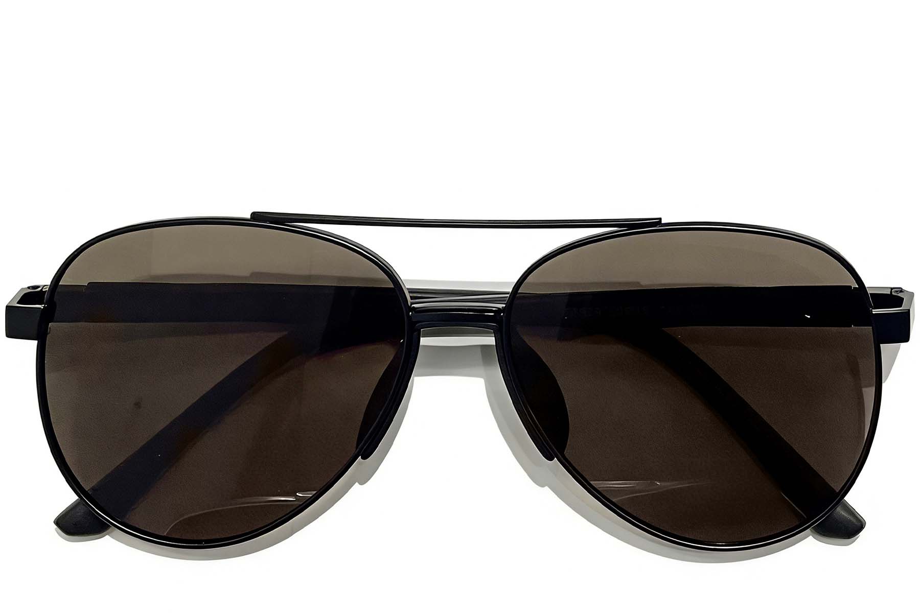 BS0824-0284_Black_Aviator_Metal_sunglasses_front