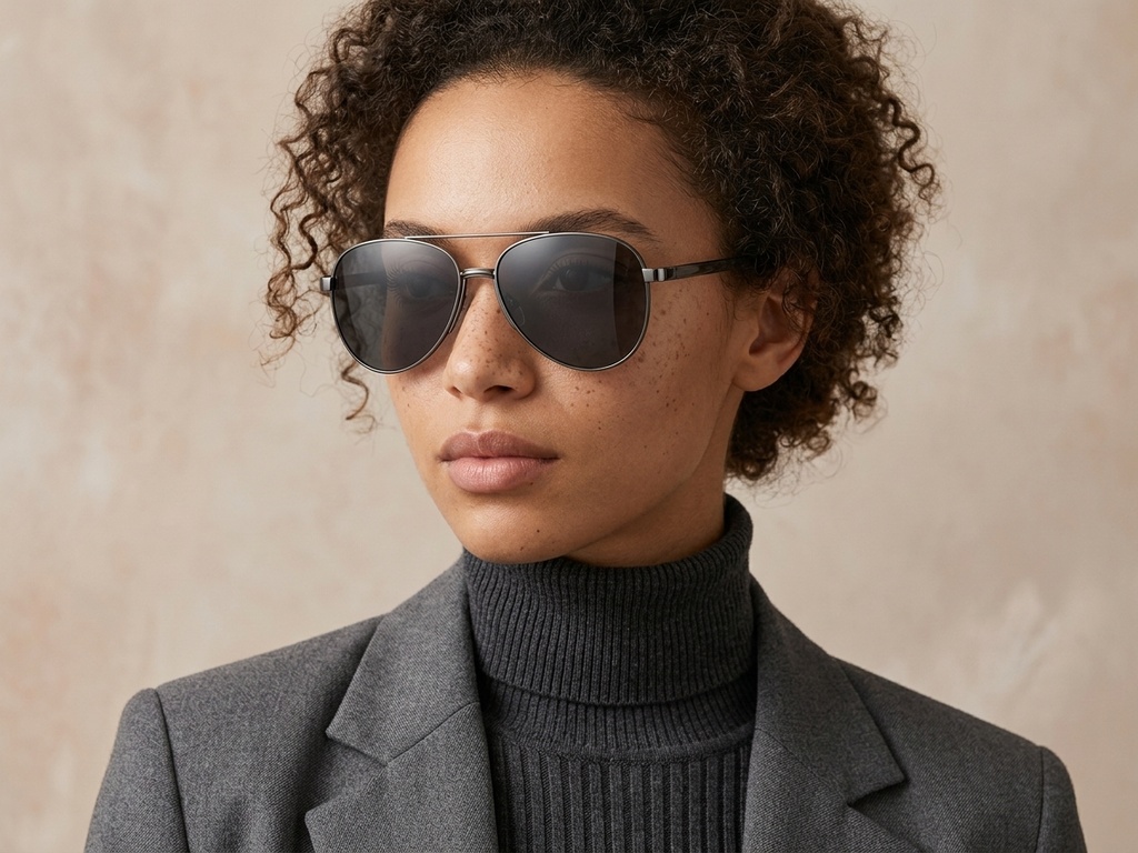 BS0824-0285_Black_Aviator_Metal_sunglasses-tryon_female